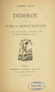 Cover of: Diderot et le curé de Montchauvet: une mystification littéraire chez le baron d'Holbach, 1754