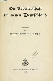 Cover of: Die Arbeiterschaft im neuen Deutschland