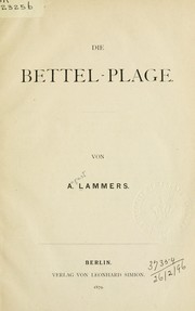 Die Bettel-plage by August Lammers