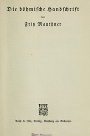 Cover of: Die böhmische Handschrift
