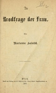 Cover of: Die Brodfrage der Frau