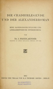 Cover of: Die Chadhirlegende und der Alexanderroman by Israel Friedlaender
