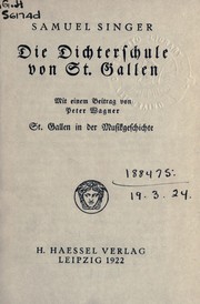 Cover of: Die Dichterschule von St. Gallen