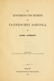 Cover of: Die Entstehung und Tendenz des taciteischen Agricola