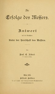 Die Erfolge des Messers by Eduard Albert