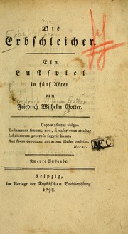 Cover of: Die Erbschleicher: Ein Lustspiel in fünf Akten