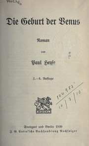 Cover of: Die Geburt der Venus by Paul Heyse