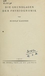 Cover of: Die Grundlagen der Physiognomik
