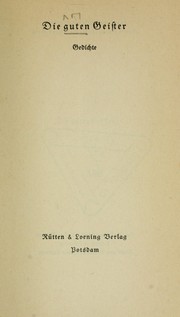 Cover of: Die guten Geister: Gedichte.