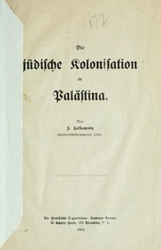 Cover of: Die jüdische Kolonisation in Palästina