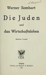 Cover of: Die Juden und das Wirtschaftsleben by Werner Sombart