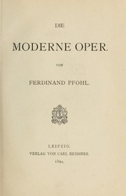 Cover of: Die moderne Oper