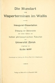 Die Mundart von Visperterminen im Wallis by Elisa Wipf