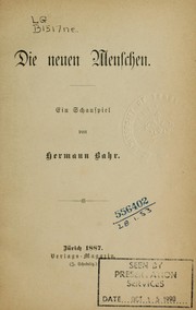 Cover of: Die neuen Menschen: Ein Schauspiel