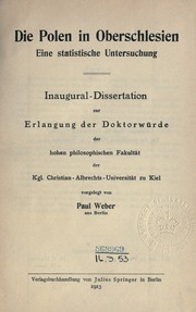 Cover of: Die Polen in Oberschlesien by Weber, Paul