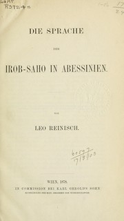 Cover of: Die Sprache der Iron-Saho in Abessinien