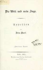 Cover of: Die Welt und mein Auge: Novellen