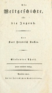 Cover of: Die Weltgeschichte für die Jugend