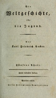 Cover of: Die Weltgeschichte für die Jugend