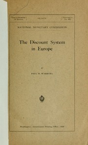 Cover of: The discount system in Europe
