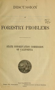 Cover of: Discussion of forestry problems. by California. Conservation Commission., California. Conservation Commission