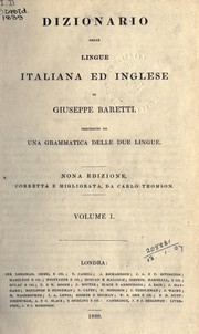 Cover of: Dizionario delle lingue italiana ed inglese: preceduto da una grammatica delle due lingue