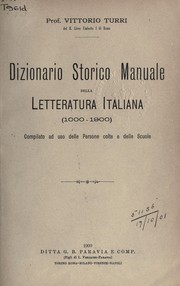 Cover of: Dizionario storico manuale della letteratura italiana (1000-1900) by Vittorio Turri