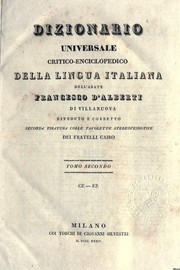 Cover of: Dizionario universale critico-enciclopedico della lingua italiana by Francesco d'Alberti di Villanuova