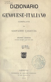 Cover of: Dizionario genovese-italiano
