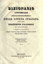 Cover of: Dizionario universale critico-enciclopedico della lingua italiana by Francesco d'Alberti di Villanuova