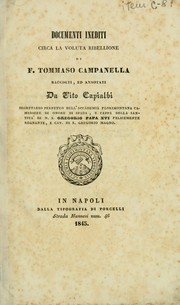 Cover of: Documenti inediti circa la voluta ribellione de F. Tommaso Campanella