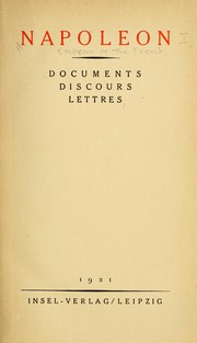 Cover of: Documents, discours, lettres