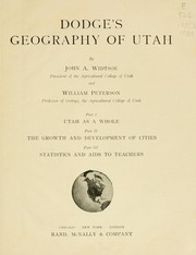 Cover of: Dodge's geography of Utah