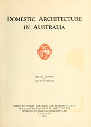 Cover of: Domestic architecture in Australia by Sydney Ure Smith