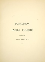 Donaldson family record by James H. Slipper