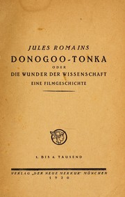 Cover of: Donogoo-Tonka, oder, Die Wunder der Wissenschaft: eine Filmgeschichte