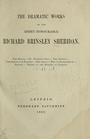 Cover of: Dramatic works by Richard Brinsley Sheridan