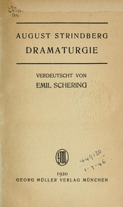 Cover of: Dramaturgie by August Strindberg