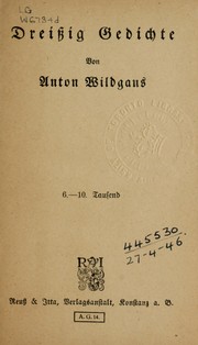 Cover of: Dreiszig Gedichte