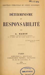 Cover of: Déterminisme et responsabilité