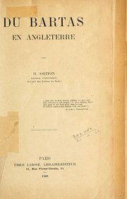 Cover of: Du Bartes en Angleterre by H. Ashton