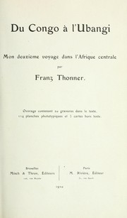 Cover of: Du Congo à l'Ubangi by Franz Thonner