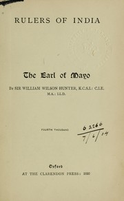 Cover of: The Earl of Mayo by William Wilson Hunter