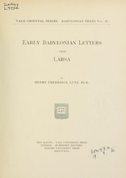 Cover of: Early Babylonian letters from Larsa