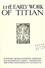 Cover of: The early work of Titian