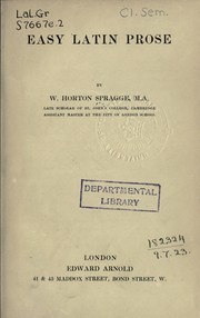 Cover of: Easy Latin prose by W. Horton Spragge