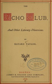 Cover of: The  Echo Club: and other literary diversions