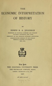 Cover of: The economic interpretation of history