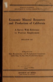 Cover of: Economic mineral resources and production of California. by Samuel Hood Dolbear