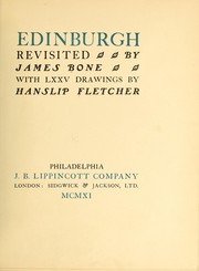 Cover of: Edinburgh revisited by James Bone